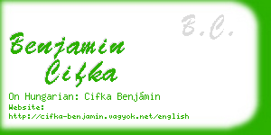 benjamin cifka business card